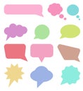 Collection of colorful speech bubbles and dialog balloons. Royalty Free Stock Photo