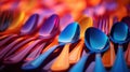 A collection of colorful spoons and forks, AI Royalty Free Stock Photo