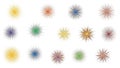 Collection of colorful starburst and firework elements vector illustration Royalty Free Stock Photo
