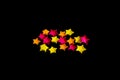Collection of colorful stars on a black background Royalty Free Stock Photo
