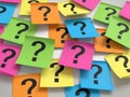 Colorful question marks on sticky notes Royalty Free Stock Photo