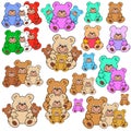 Collection of colorful teddy bears Royalty Free Stock Photo