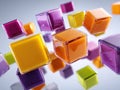 colorful translucent cubes floating in space Royalty Free Stock Photo