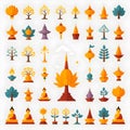 a collection of colorful trees and leaves from the book in vesak day concept Royalty Free Stock Photo