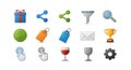 Collection of Colorful Vector Web Icons for Different Purposes on White Royalty Free Stock Photo