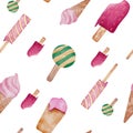 Ice cream Pattern set of summer eat