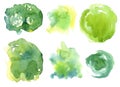Collection Colorful Watercolor Spots. Royalty Free Stock Photo