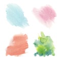 Collection Colorful Watercolor Spots. Royalty Free Stock Photo