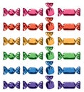 Collection of colorful wrapped candies, vector Royalty Free Stock Photo