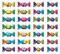 Collection of colorful wrapped candies. vector Royalty Free Stock Photo