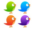 Collection of colour twitter birds Royalty Free Stock Photo
