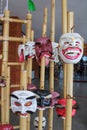 A collection of colourful Balinese masks