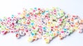 Collection of colourful beads blocks to make handmade jewellery bracelet names. heap of multi colored beads in street shop.