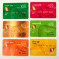 Collection of colourful credit cards isolated