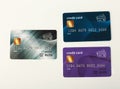 Collection of colourful credit cards isolated