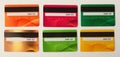 Collection of colourful credit cards isolated