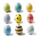 collection of 9 colourful easter eggs