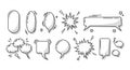 Collection of comic book speech bubbles and sound effects Royalty Free Stock Photo