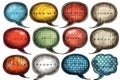 Collection of comic pop art speech bubbles in png format on white background for graphic design Royalty Free Stock Photo