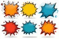 Collection of comic pop art speech bubbles in png format on white background for graphic design Royalty Free Stock Photo