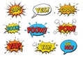 Collection of comic style speech bubbles with exclamations Royalty Free Stock Photo