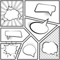 Collection of comic style speech bubbles. Vector illustration Royalty Free Stock Photo