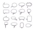 A collection of comic style speech bubbles. Vector illustration Royalty Free Stock Photo