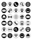Collection of communication and web icons in circles Royalty Free Stock Photo