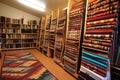 collection of completed navajo rugs folded Royalty Free Stock Photo