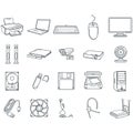 collection of computer devices. Vector illustration decorative design