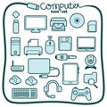Collection of computer icons. Vector illustration decorative design
