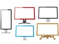 Collection of computer monitors isolated on white background Royalty Free Stock Photo