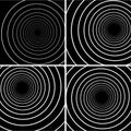 Collection of concentric Lines. Spiral Background. Volute Hypnosis Circular. Royalty Free Stock Photo