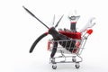 Collection of construction tools in cart Royalty Free Stock Photo