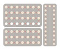 Collection of contraception pills in package vector