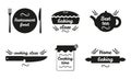 Collection of Cooking Labels with Text on White