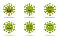 Collection of corona virus expression outbreaks flat illustration vektor