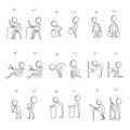 Collection of correct and poor postures during everyday people activities