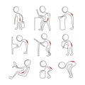 Collection of correct and poor postures during everyday people activities.