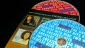 Collection of covers and cd inserts of the American singer and actress Whitney Houston. She remains one of the best-selling music Royalty Free Stock Photo