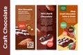 Collection craft dark chocolate poster sale business marketing advertising engraved vector