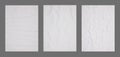 Collection of creased blank posters on grey background. Banner design