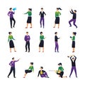 Collection Creative Various Lifestyle Character. Set of Crowd of People Performing Activity. Flat style. Vector