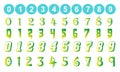 Creative Number Font Collection. Set of Zero to Nine Digits. Vector Graphic Elements for Design, 0,1,2,3,4,5,6,7,8,9 Numbers Royalty Free Stock Photo
