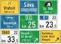 Collection of Croatian road signs Royalty Free Stock Photo