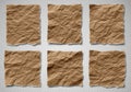 Collection of crumpled brown paper sheets Royalty Free Stock Photo