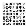 Collection of CryptoCurrency Black and White Icons and Symbols Featuring Cryptocurrencies Animals and Objects Royalty Free Stock Photo
