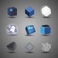 Collection Of Cube Designs Royalty Free Stock Photo