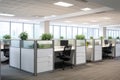 collection of cubicles in an open concept office