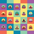 Collection of cupcakes. Vector illustration decorative background design Royalty Free Stock Photo